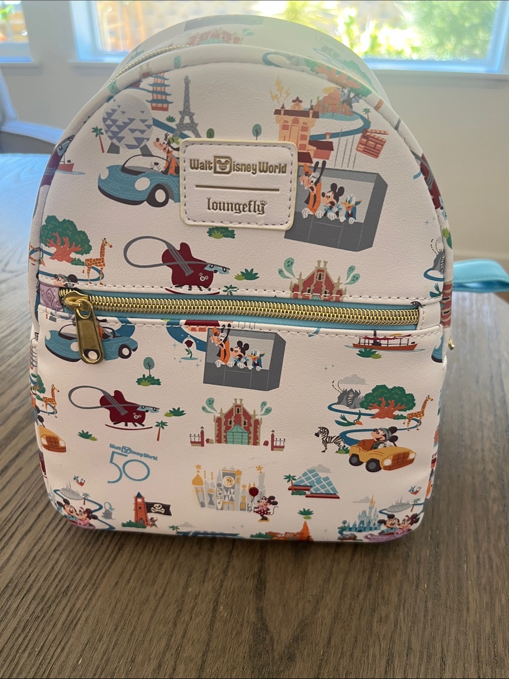 Loungefly Pastel Multi Walt Disney World 50th Anniversary Mini Backpack
